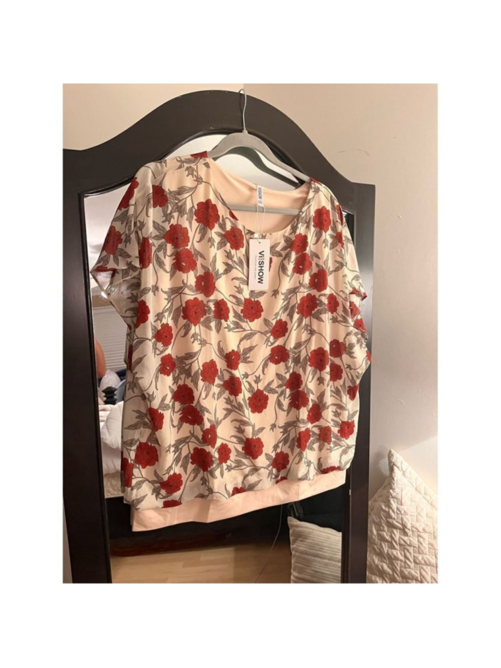 NEW Floral Short Sleeve Chiffon Top T-Shirt Blouse 2X